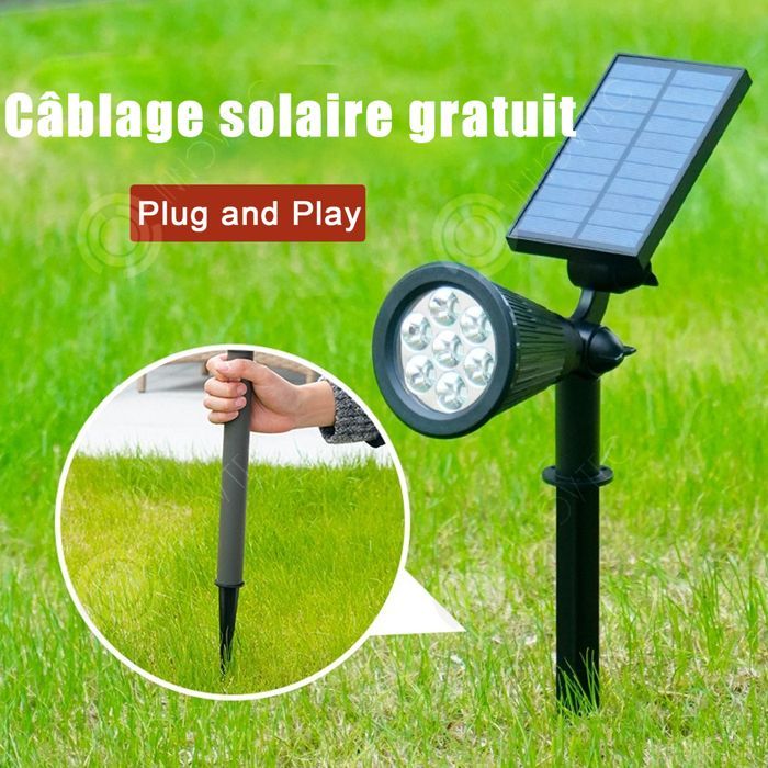 Faretto solare da esterno INN impermeabile e super luminoso, faretto solare da esterno a 7 LED colorati, proiettore da esterno