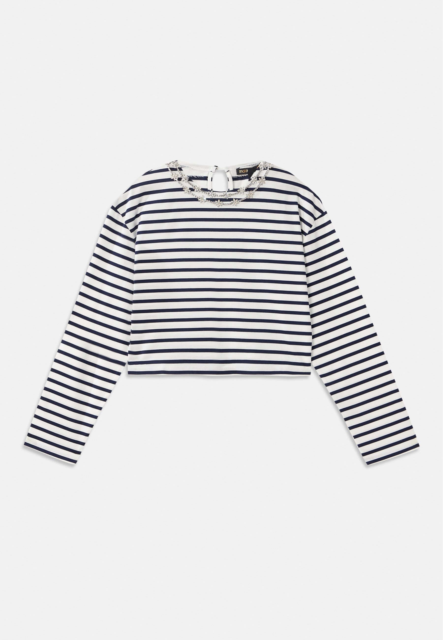 Maje TIGRY - Top met lange mouwen - wit/marine