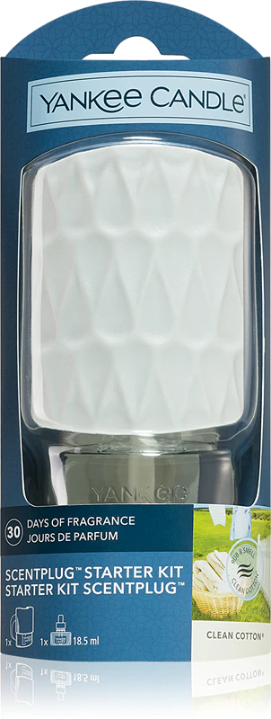 Difusor Elétrico Yankee Candle Clean Cotton + Refil