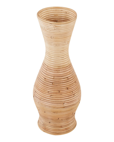 Wazon dekoracyjny rattanowy styl naturalny 50 cm