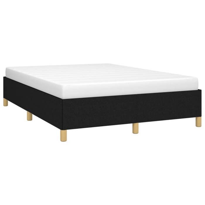 Estructura de cama vidaXL con somier de láminas, cama tapizada, estructura de láminas, cama doble para adultos, muebles de dormitorio, color negro, 140x190 cm, 347159