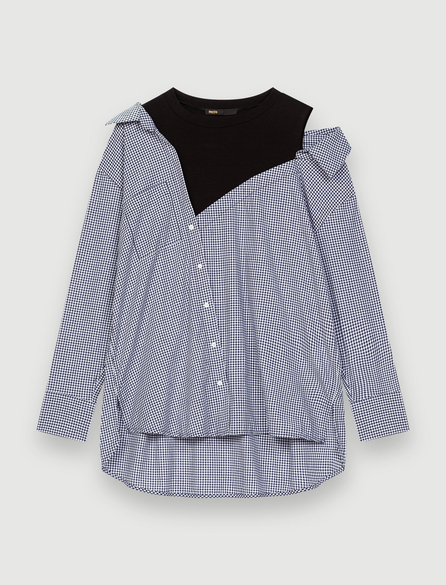 Trompe l'oeil blouse - Marine / Ecru