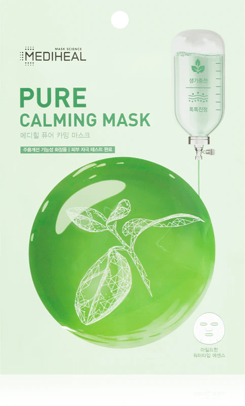 Máscara calmante MEDIHEAL Máscara facial de tecido pura e suavizante