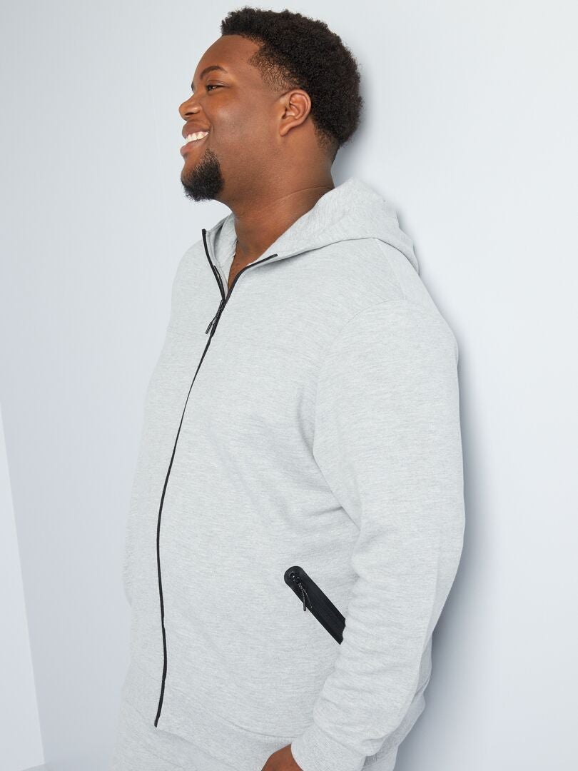 Hoodie van katoenpiqué - GRIJS