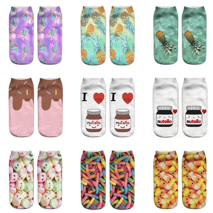 Skarpety do pracy, casualowe, biznesowe, z uroczym nadrukiem 3D, średnie, sportowe, damskie, unisex, codzienne, wygodne, cukierkowe, kreskówkowe skarpetki damskie nr 40