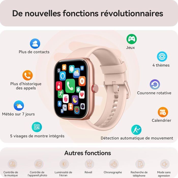 Smartwatch da donna per Samsung, iPhone, Android, schermo da 1,91