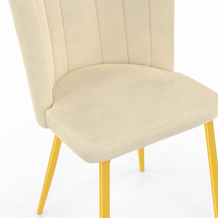 IDMARKET Lot de 2 chaises de salle à manger ADELLA en velours beige