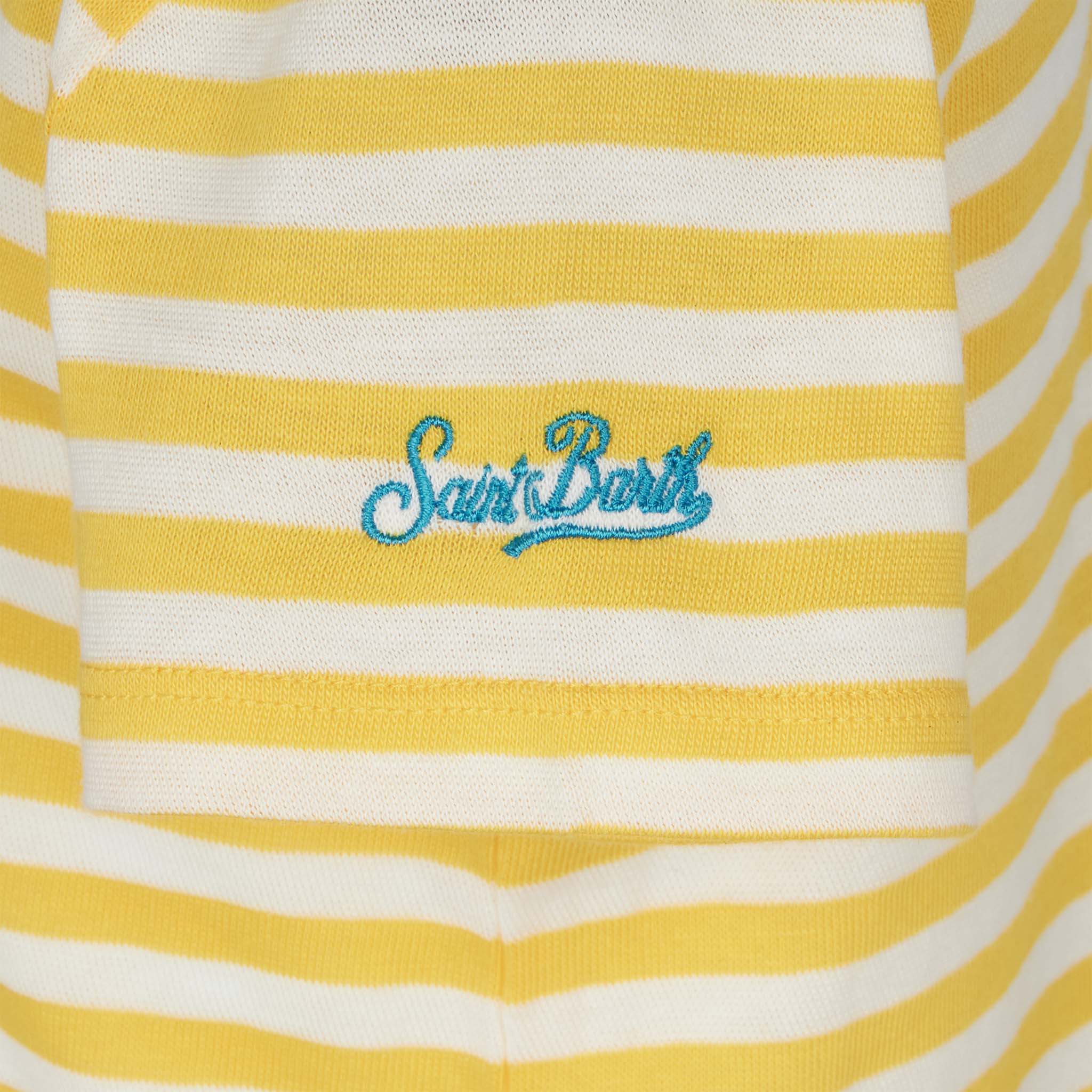 St. Barth Princess gestreept T-shirt voor meisjes met borduurwerk