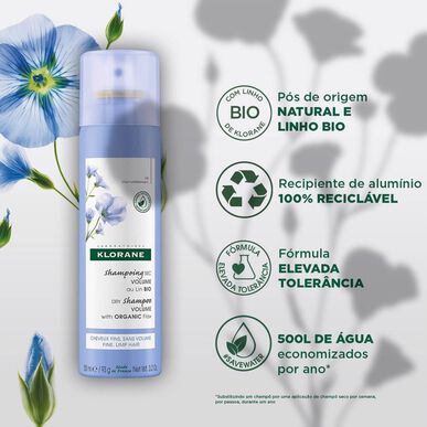 Klorane Flax tørrsjampo Volum tørrsjampo Linfibre BIO Volum 150 ml 150 ml