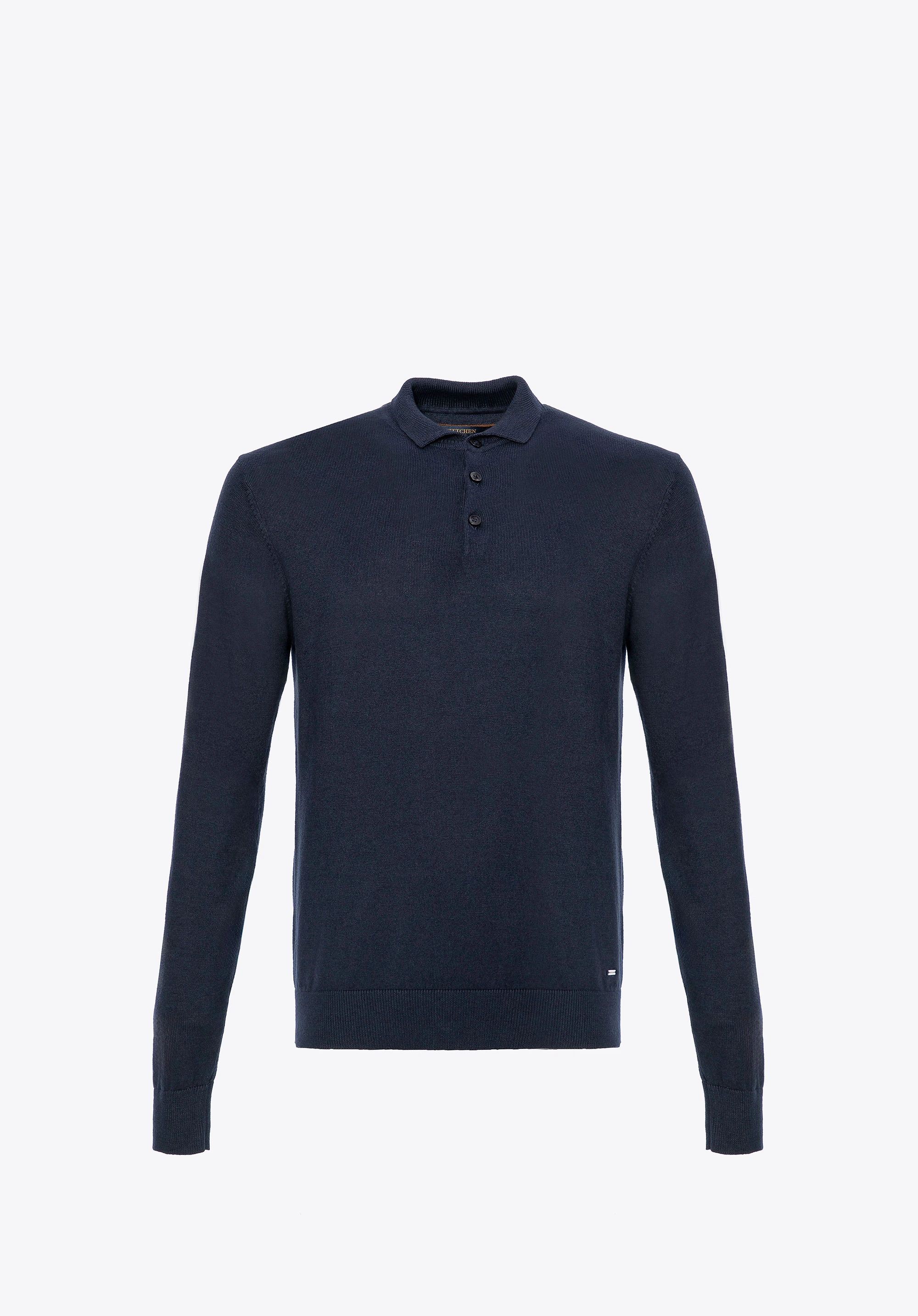 Sweter męski z bawełny z domieszką kaszmiru granatowy