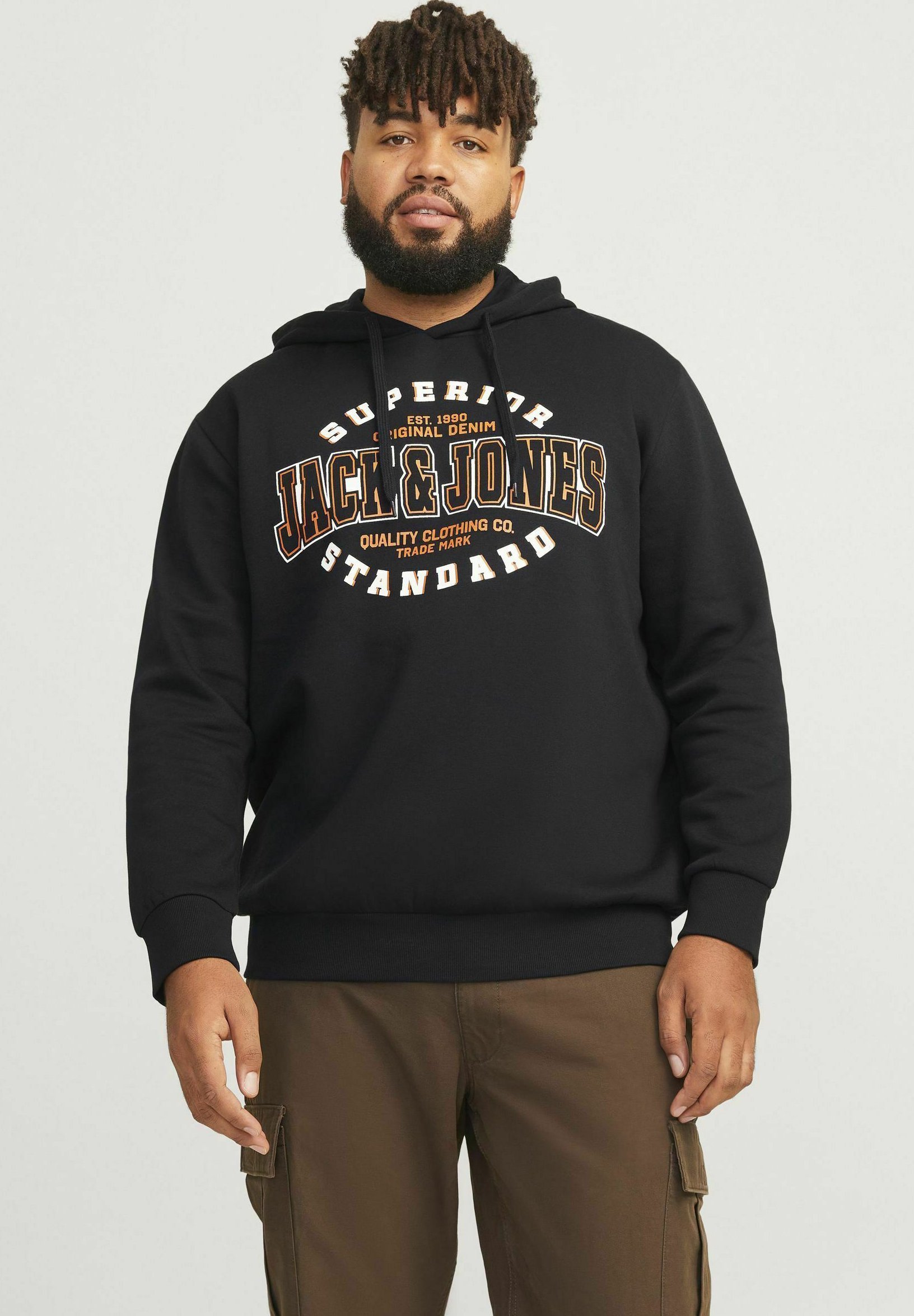 Felpa con cappuccio Jack & Jones JJELOGO - nera