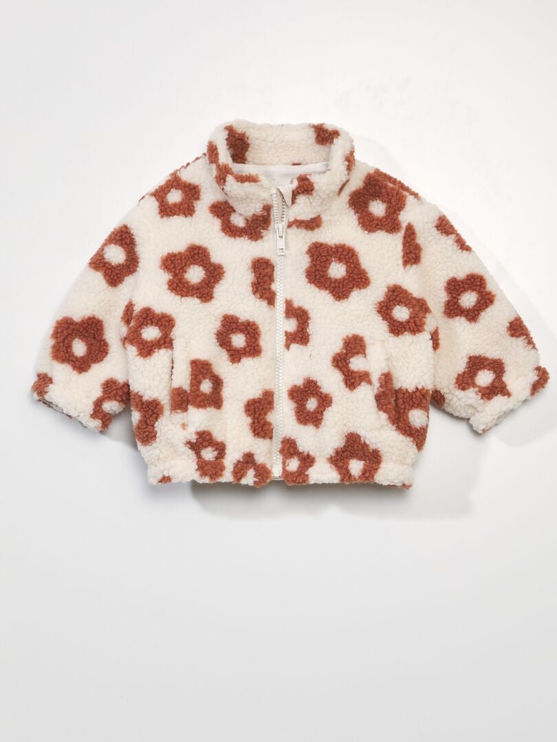 Bouclette gebreide sherpa-jas - BEIGE