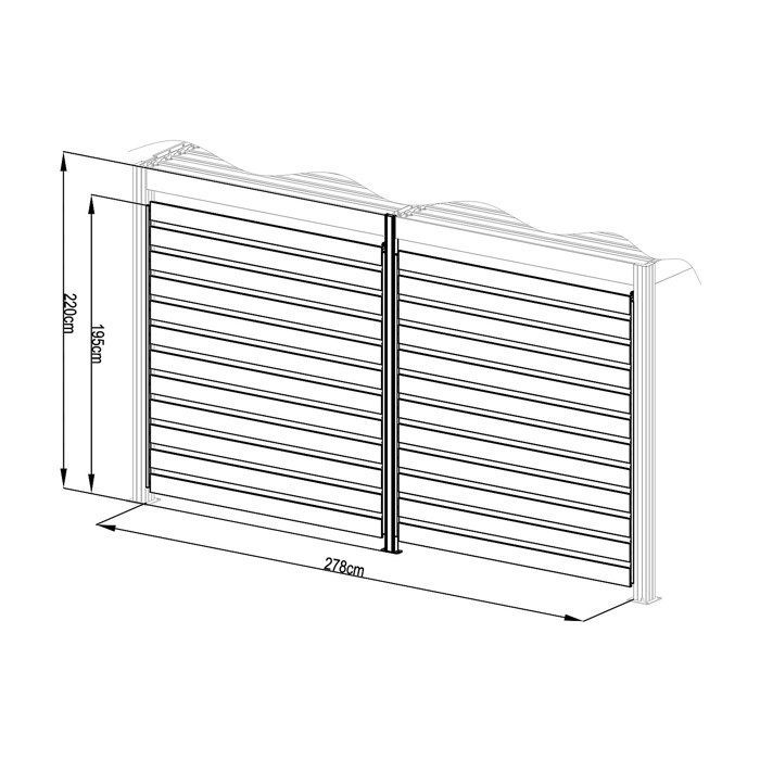 Parasol ajustable de aluminio para pérgola bioclimática, color antracita - 2,78 x 2,2 m - BOLSENA