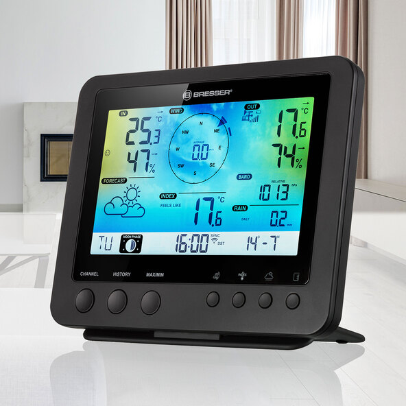 Centru meteo color Wi-Fi 5 în 1, orizontal