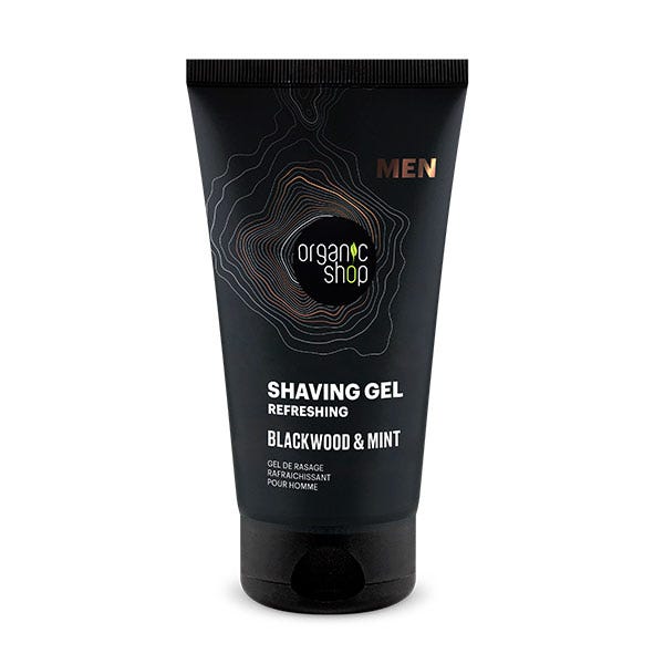 Osvěžující gel na holení s příchutí černého dřeva a máty | 150 ml