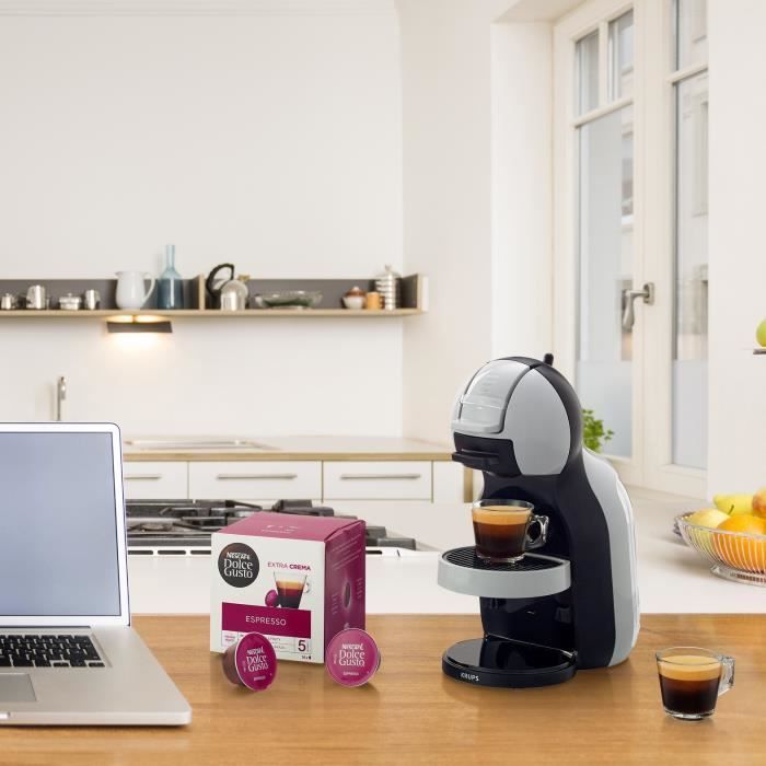Macchina da caffè espresso KRUPS Nescafé Dolce Gusto YY3888FD Mini Me, pressione 15 bar, cursore dosatore, cialde, grigio