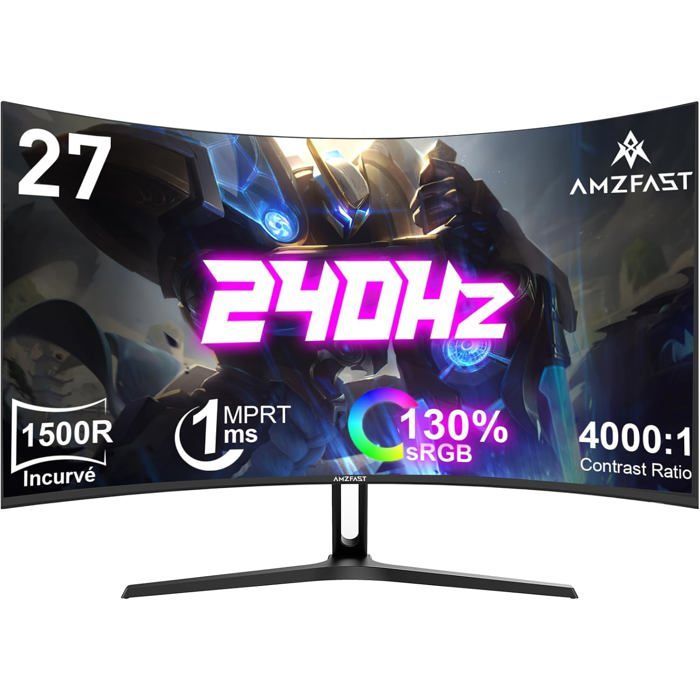 Gebogen gamingmonitor - Amzfast - AMZG27C1 Pro-EU - 240Hz - FHD - 1ms MPRT