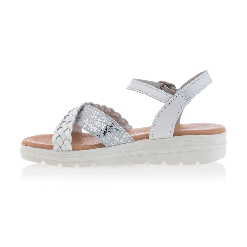 Hvite sandaler / sko med åpen tå for jenter