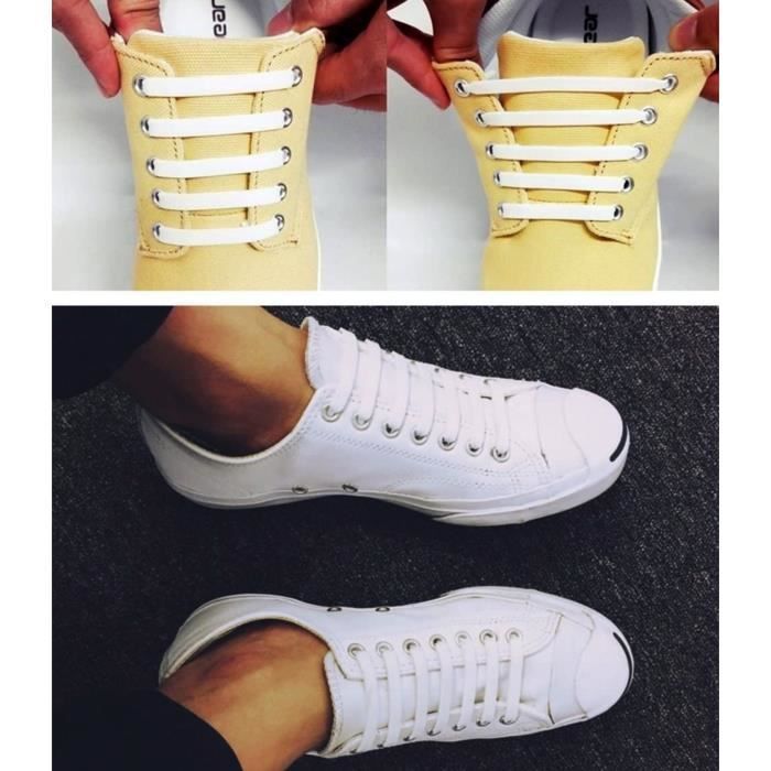 © France en Stock / 16 lacci elastici in silicone senza allacciatura (bianchi, per adulti e bambini)