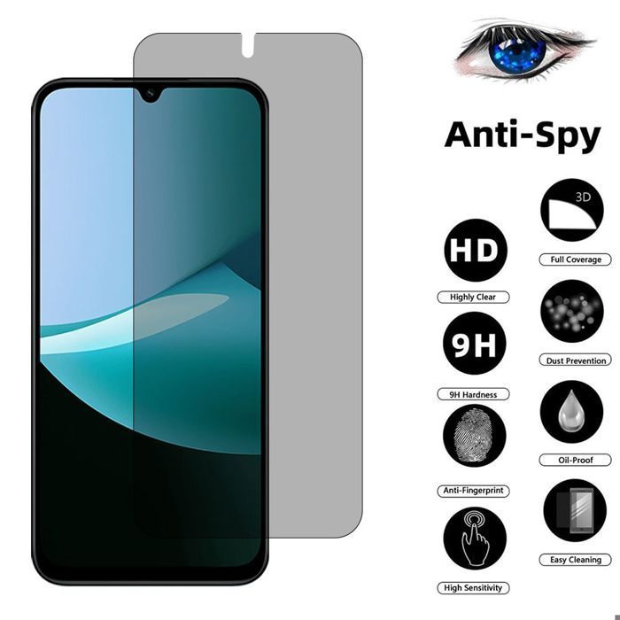 2 protectores de pantalla de vidrio templado anti-espía para Xiaomi Redmi 15C 4G/5G - Resistentes a golpes y arañazos