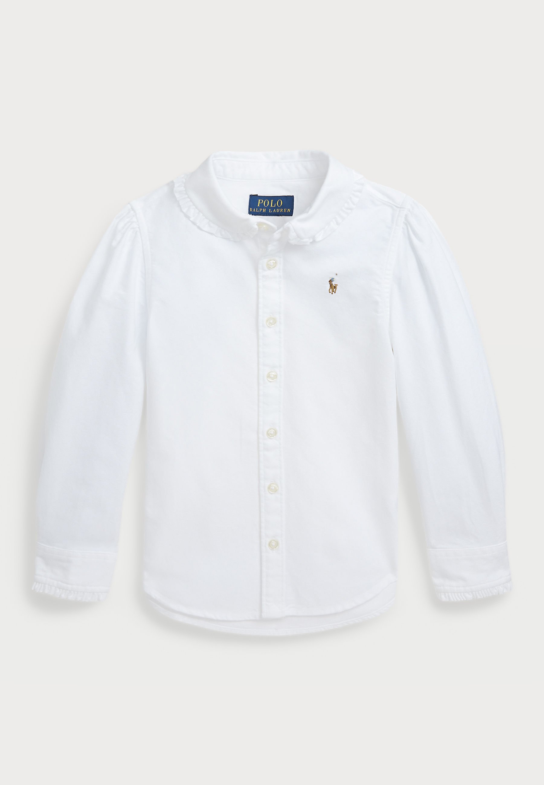 Chemise Oxford en coton à volants Polo Ralph Lauren - Chemisier boutonné - Blanc