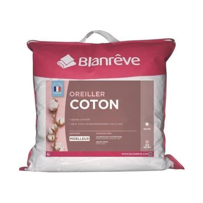 Cojín de algodón BLANREVE - 60 x 60 cm - Blanco