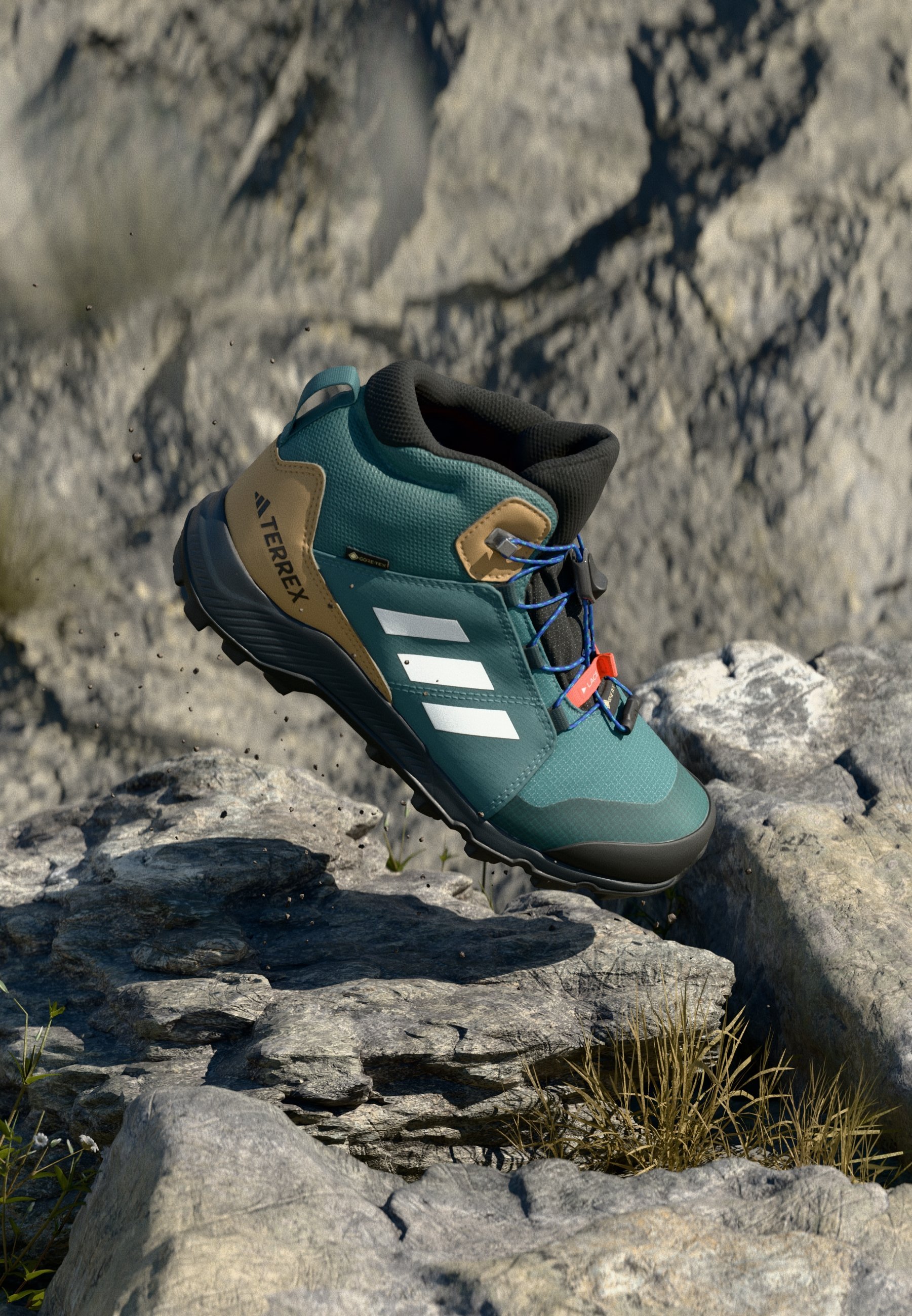 Adidas Terrex GTX UNISEX - Scarpe da trekking - usate, color verde acqua/argento metallizzato/blu semilucido