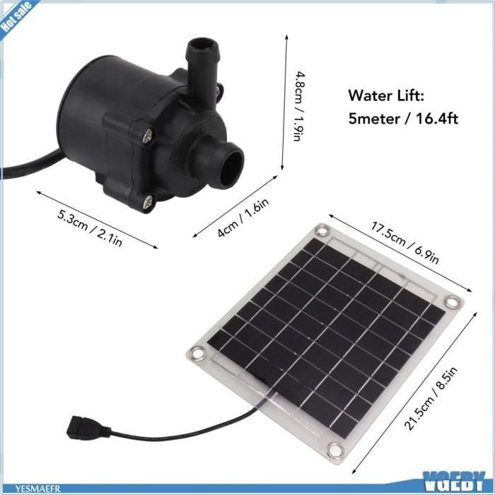 Kit de pompe à eau solaire - V GEBY - 20W - Débit réglable - Énergie solaire - Durable et fiable