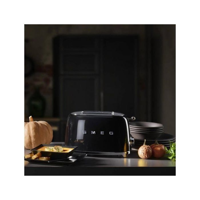 Tostapane SMEG TSF01BLEU nero - 2 fessure extra larghe - Vassoio raccogli briciole rimovibile