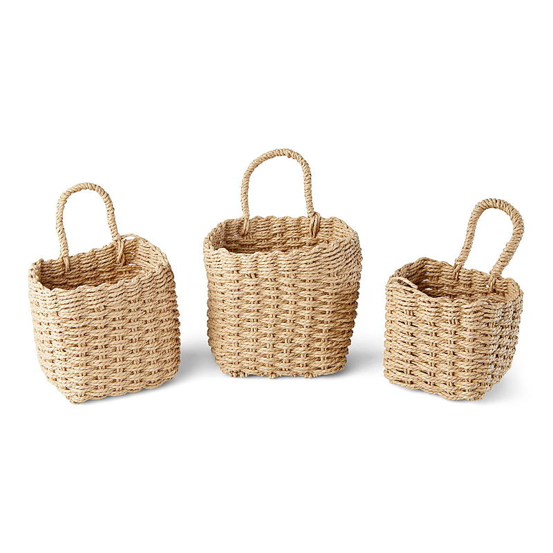 Cesta da casa s/3 14/16/18 cm con gancio