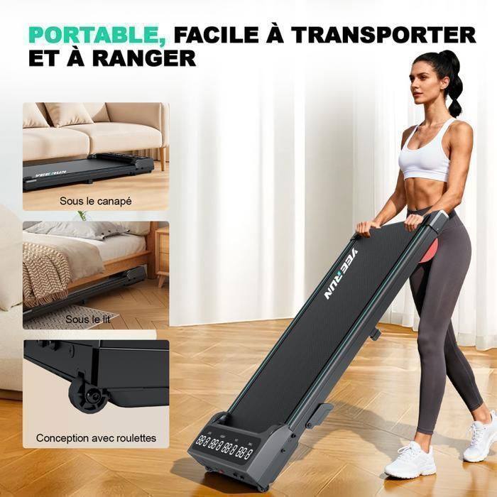 Tapis de course - YEE RUN - Moteur 2,5 HP - Vitesse 1-6 km/h - Inclinaison manuelle 9%