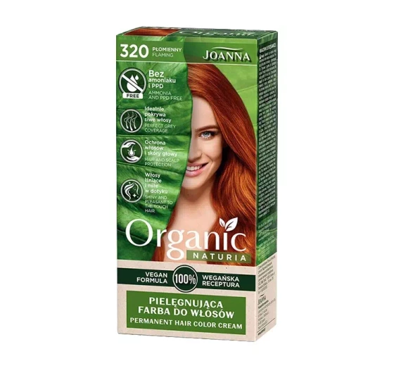 Joanna Naturia Organic pielęgnująca farba do włosów 320 Płomienny