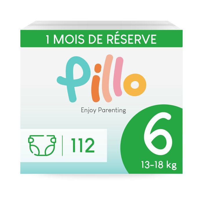 Pillo luiers maat 6 - Pak van 112 luiers, 4 pakken van 28 babyluiers maat 6 - XL (13-18 kg) - Babyluier