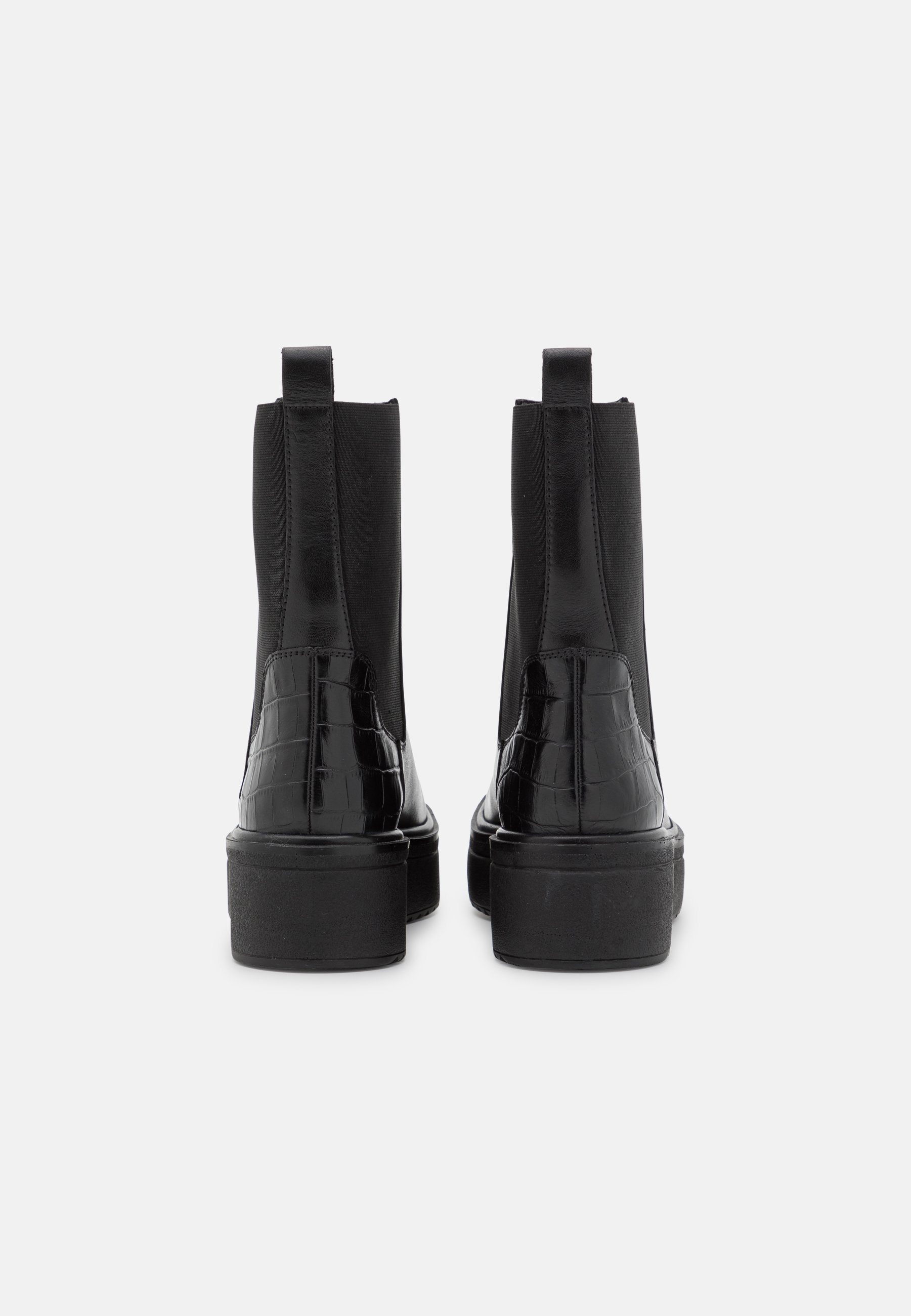 Zign LEATHER - Enkellaarsjes met plateauzool - zwart