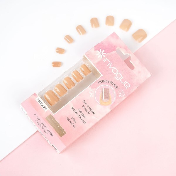 Invogue Honey Nude Square Nails - 24er-Pack