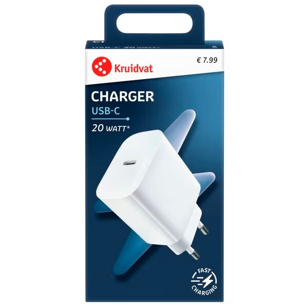 Kruidvat USB-C ātrās uzlādes ierīce<br>