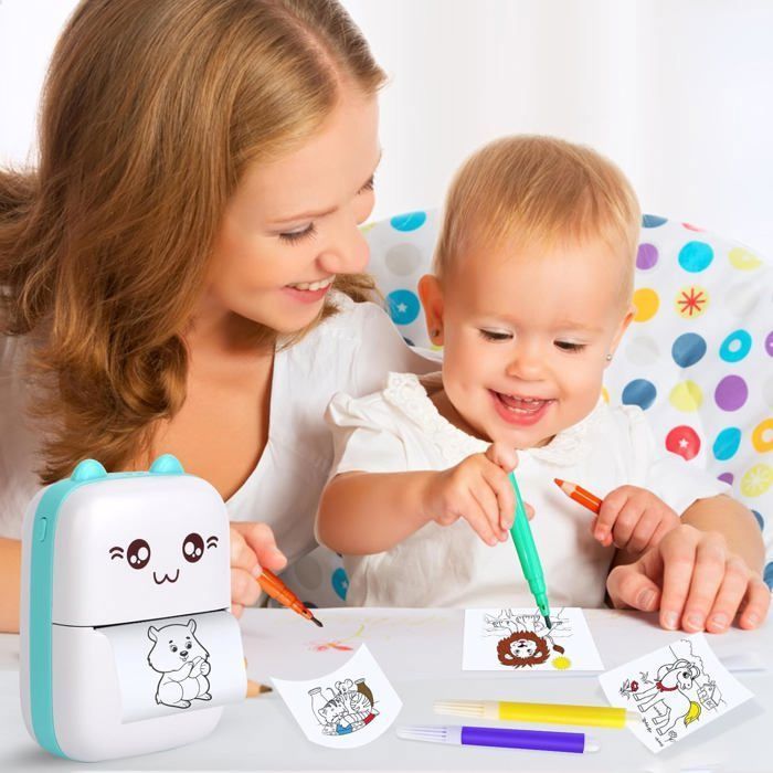 Mini impresora portátil, impresora térmica fotográfica portátil, impresora de bolsillo, impresora sin tinta, impresora Bluetooth y WiFi.