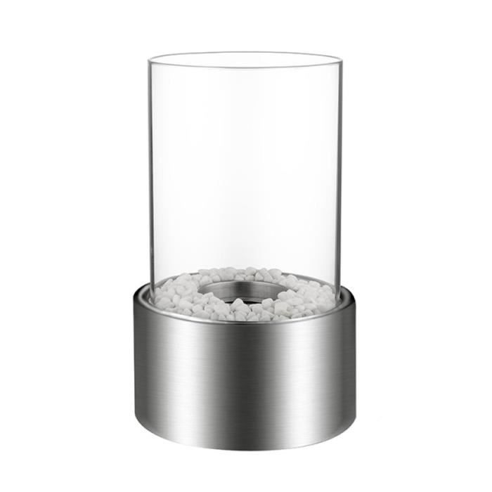 Chimenea de bioetanol de sobremesa para interior/exterior Marsiglia - Plateada