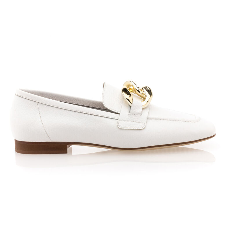 Hvite loafers/båtsko til dame