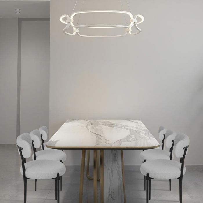 MIPAN. Juego de 6 sillas de comedor escandinavas - Sillón tapizado en terciopelo - Patas de metal - Máx.: 120 kg - Gris claro