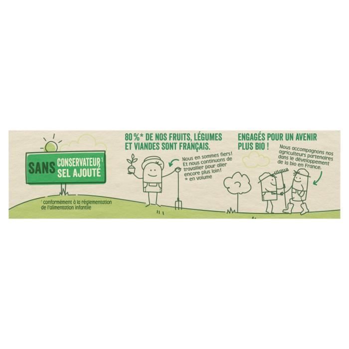 Blédina Organic Harvests, Organic Baby Food from 8 Months, Parsnip, Pumpkin & Turkey, 2 x 200g