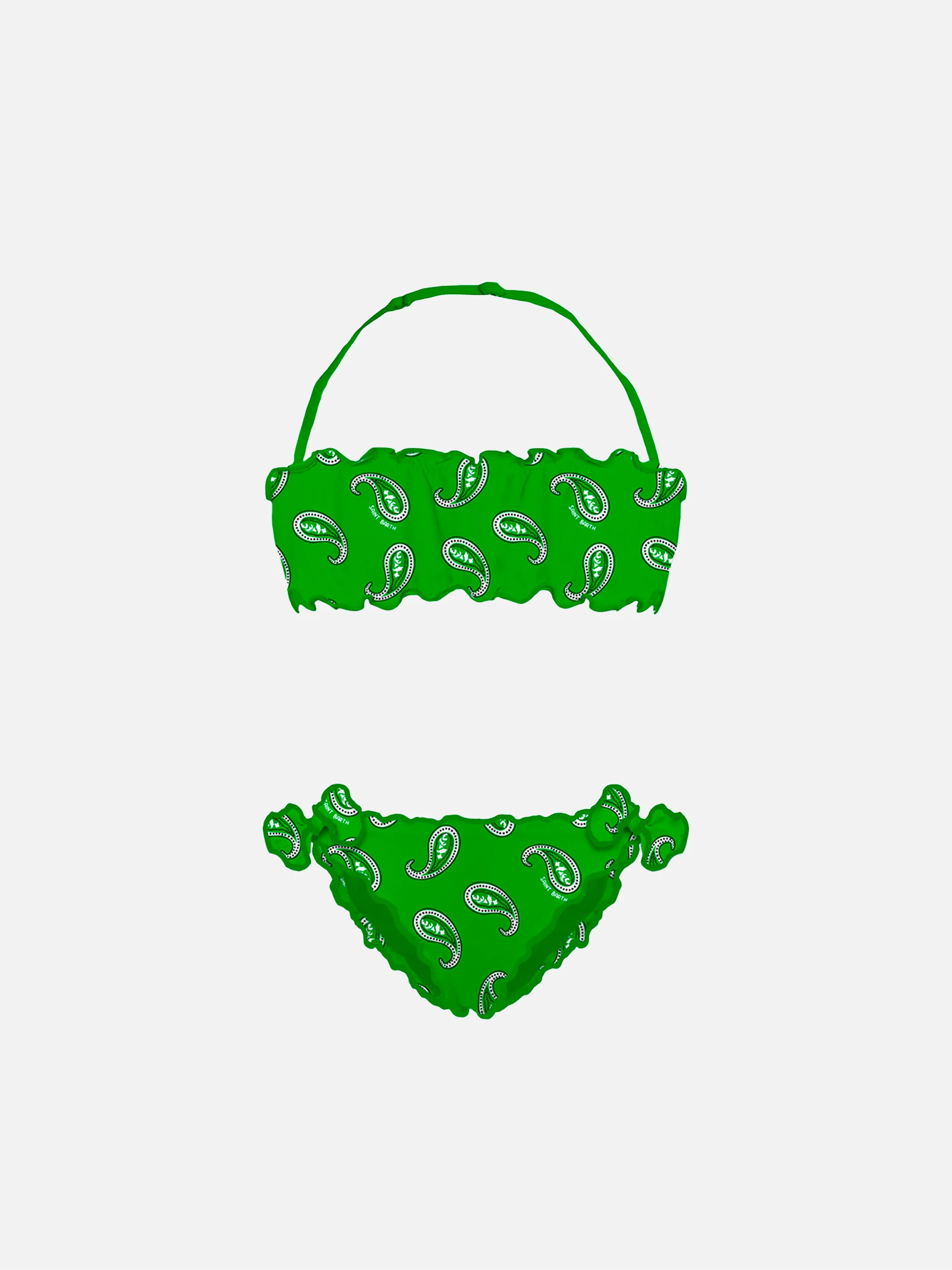 Bandeaubikini voor meisjes met paisleyprint