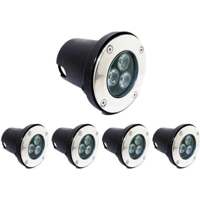 Spot LED Encastrable Extérieur IP65 220V Sol 3W 80° (Pack de 5) - Blanc Froid 6000K - 8000K - SILUMEN