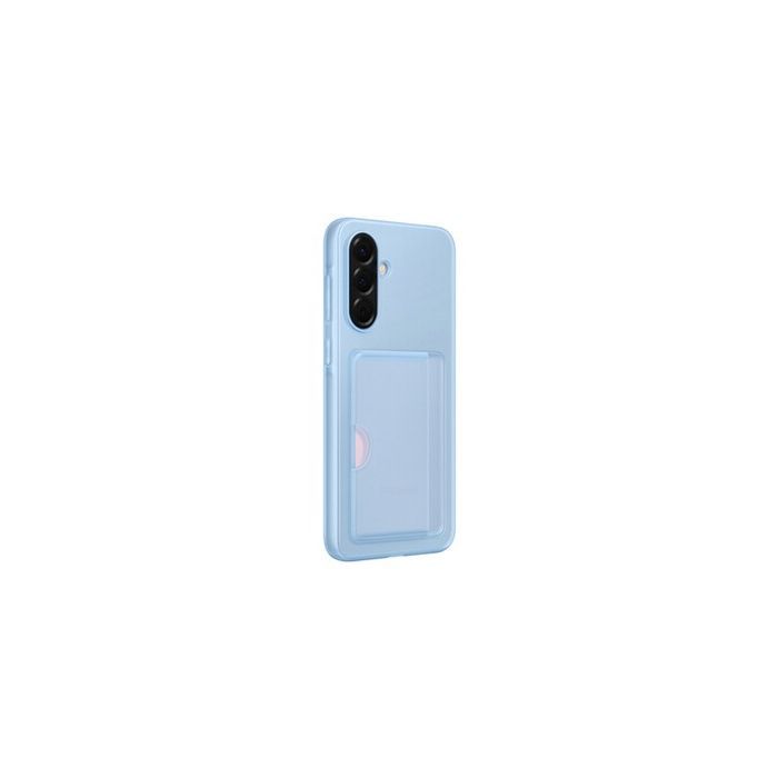 Samsung Galaxy A56 5G blauwe achterkant en hoesje met kaarthouder