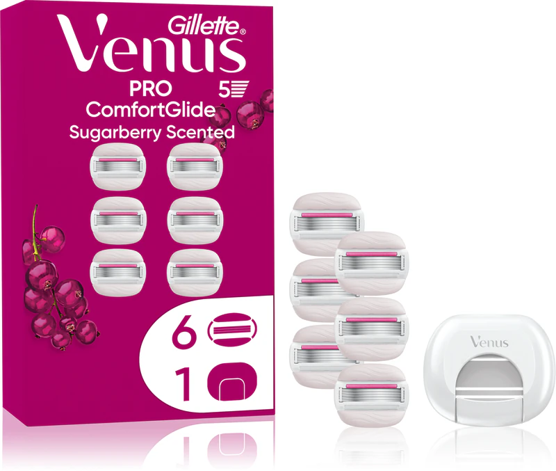 Lâminas de reposição Gillette Venus PRO ComfortGlide Sugarberry + capa protetora