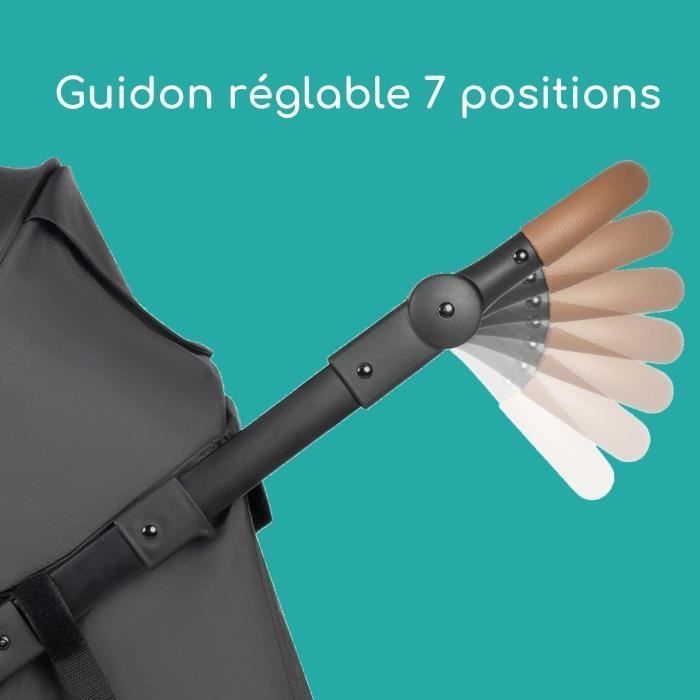 Passeggino Bebeconfort Cloudy a 3 ruote, adatto a tutti i terreni, da 0 a 4 anni (22 kg max), reclinabile, chiusura rapida, manubrio regolabile, colore minerale.