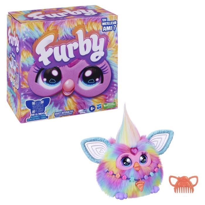 Furby Tie Dye, 15 accessoires, interactief pluche speelgoed voor meisjes en jongens, spraakgestuurde animatronic, geschikt voor kinderen vanaf 6 jaar.