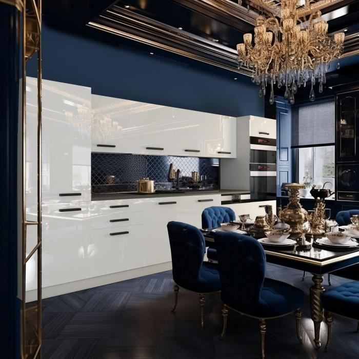 Cucina completa - B BELINI GROUP - NAOMI - 360 cm - Bianco lucido - Design contemporaneo