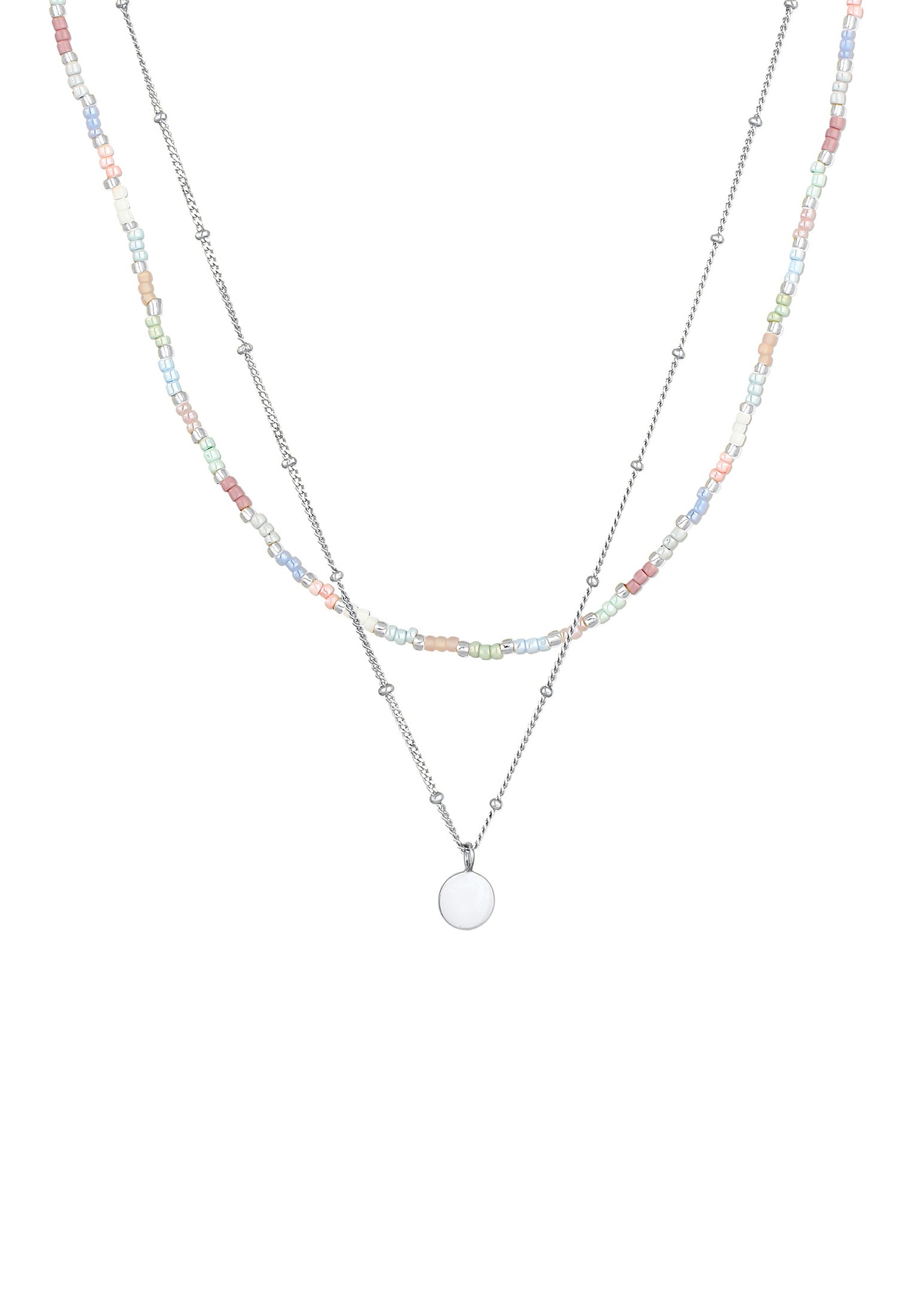 Elli Elli Couches Collier Femmes Pendentif Plaquette Chaîne Nylon Argent Sterling 925 Eté / Plage 42 cm