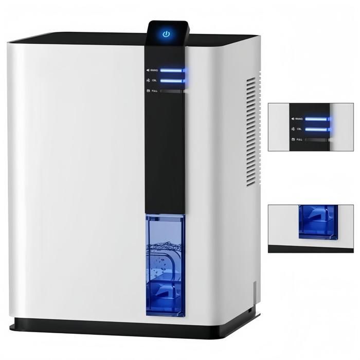 Deshumidificador ultrasilencioso para dormitorio - 1 L/24 h, depósito de 3 L, modo nocturno, LED, bajo consumo de 60 W